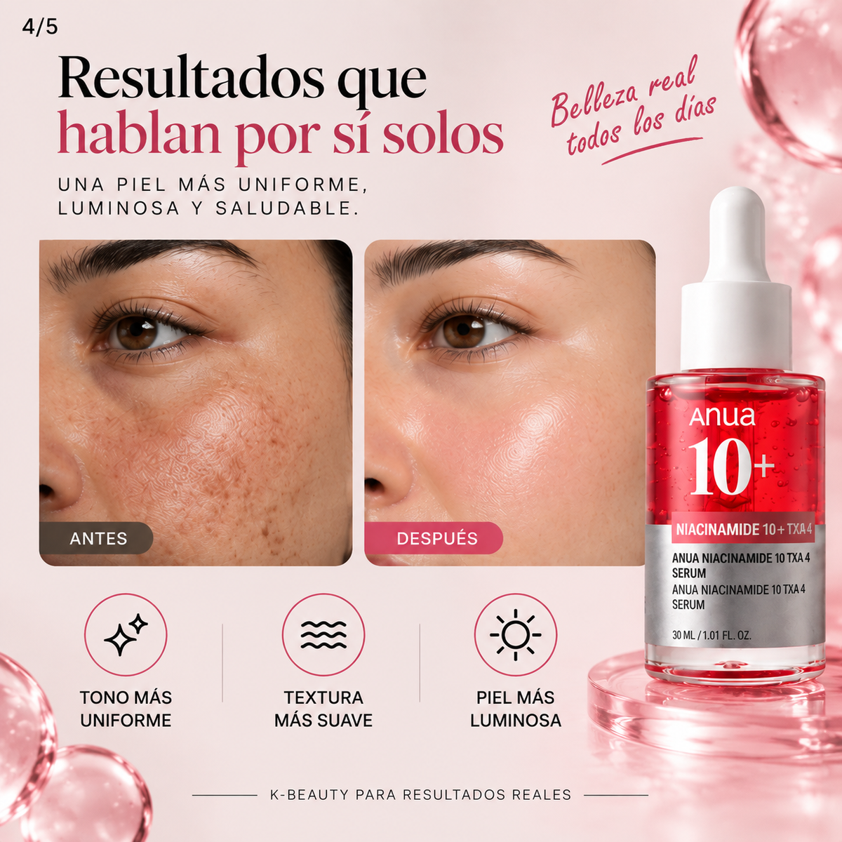 SÉRUM FACIAL CORRECTOR DE MANCHAS ANUA 10%