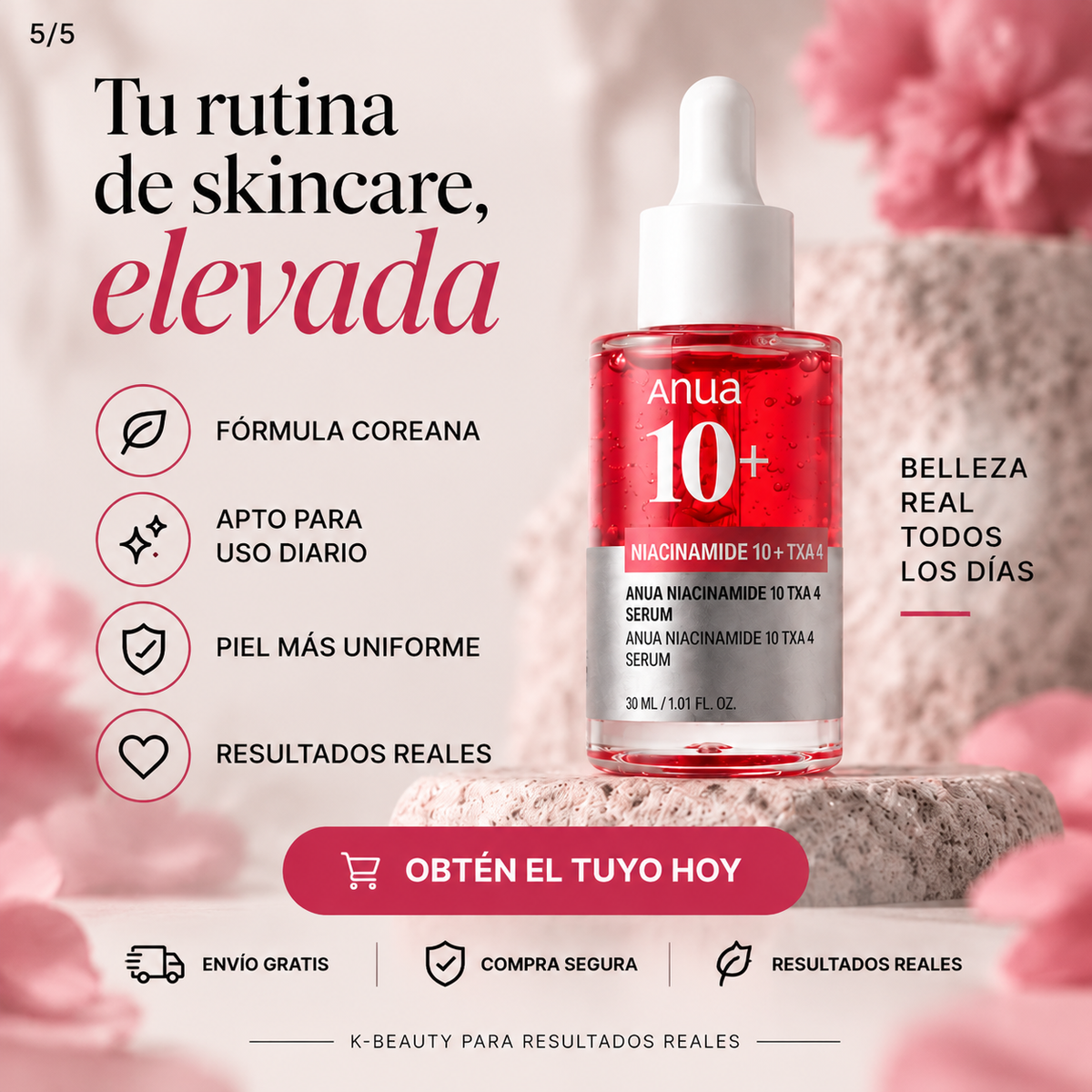 SÉRUM FACIAL CORRECTOR DE MANCHAS ANUA 10%