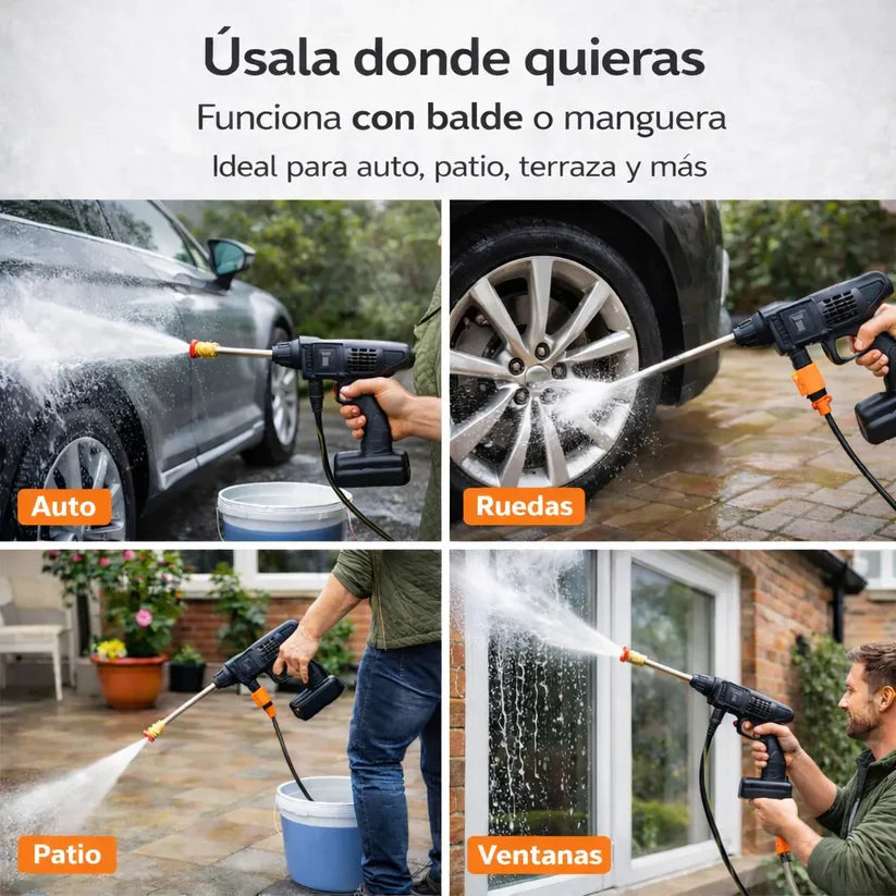 Hidro lavadora Portátil Recargable + Aspiradora  TurboJet™