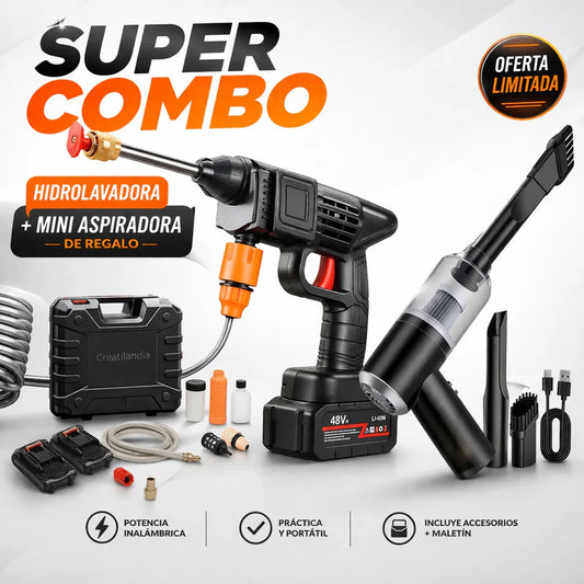 Hidro lavadora Portátil Recargable + Aspiradora  TurboJet™