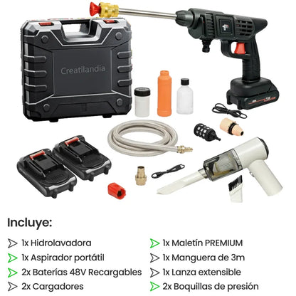 Hidro lavadora Portátil Recargable + Aspiradora  TurboJet™